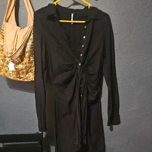 Free People Black Long Sleeve Dress